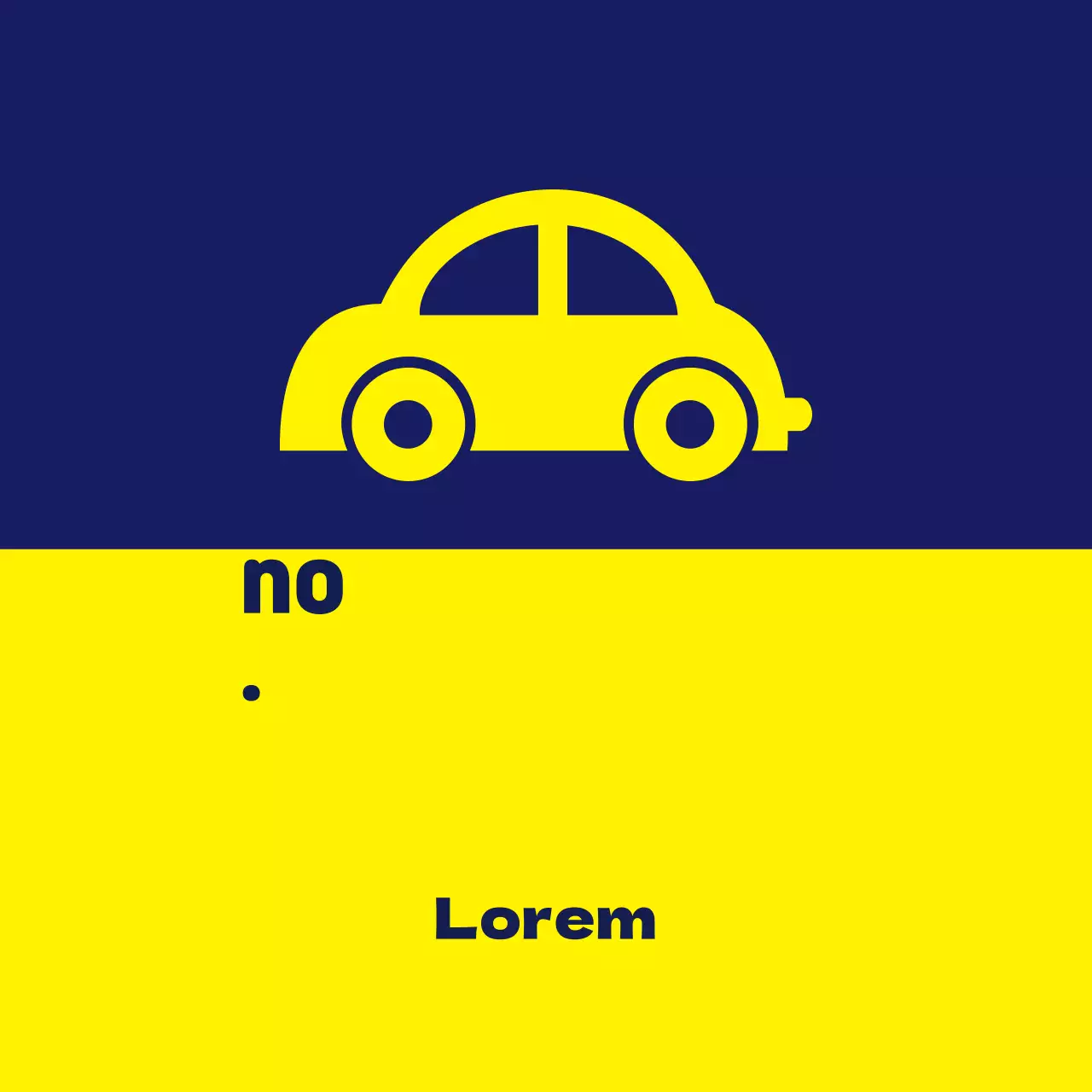 Etiqueta de aparcamiento sencilla bicolor amarillo-azul marino