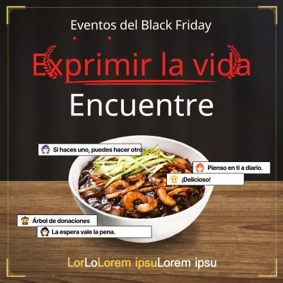 Promocione su evento del Black Friday con un sencillo look en rojo y negro