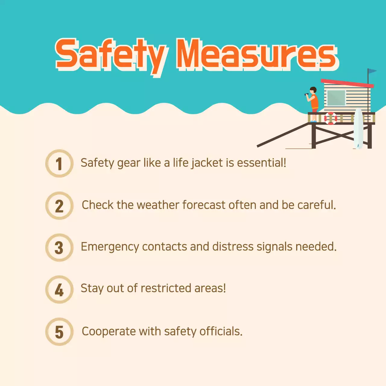 Orange Retro Water Sports Guide Instagram Carousel