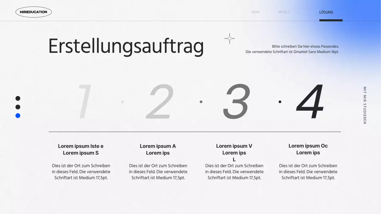 Kitschiger Projektauftrag mit lila Farbverläufen