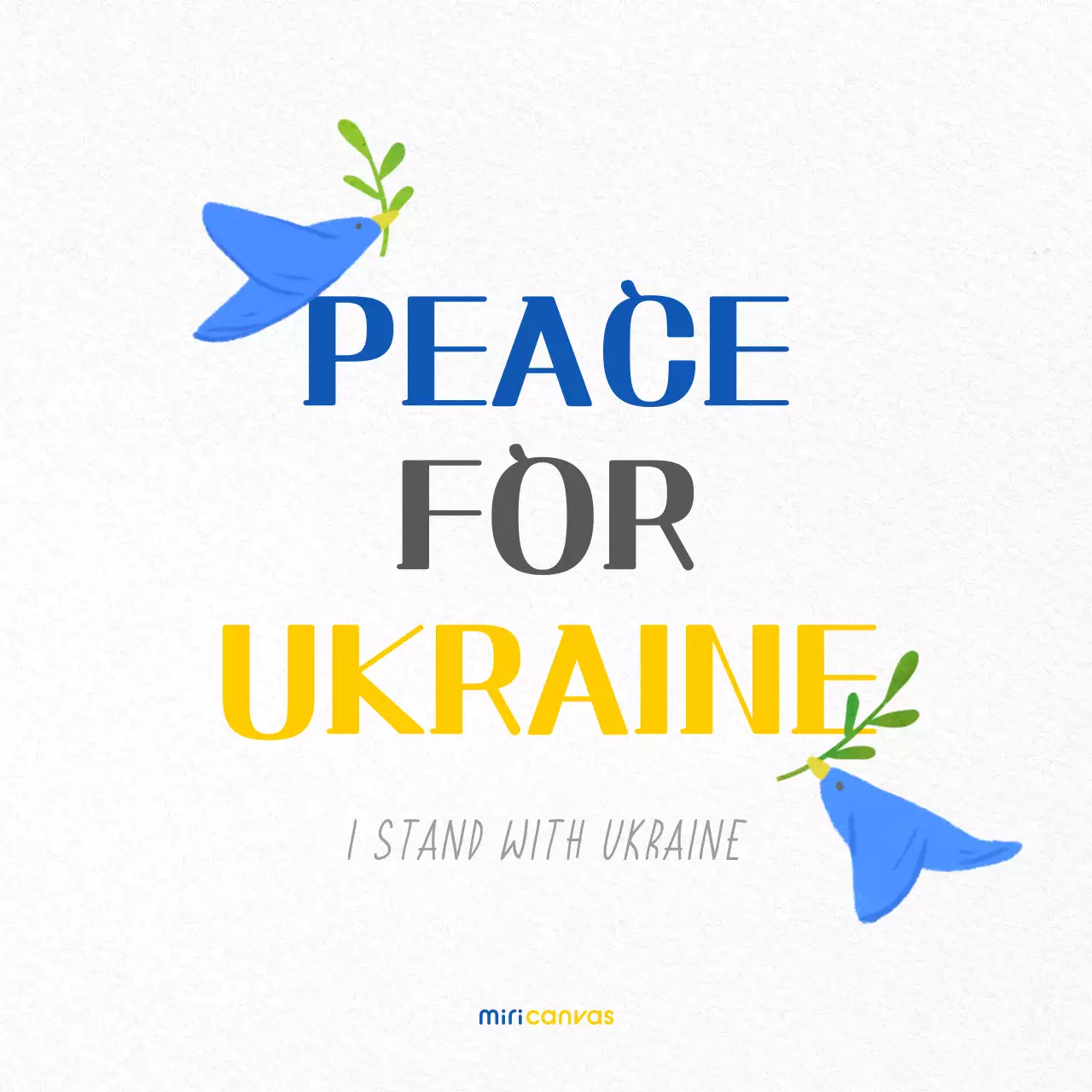 Blue Minimal Peace Announcement Instagram Post