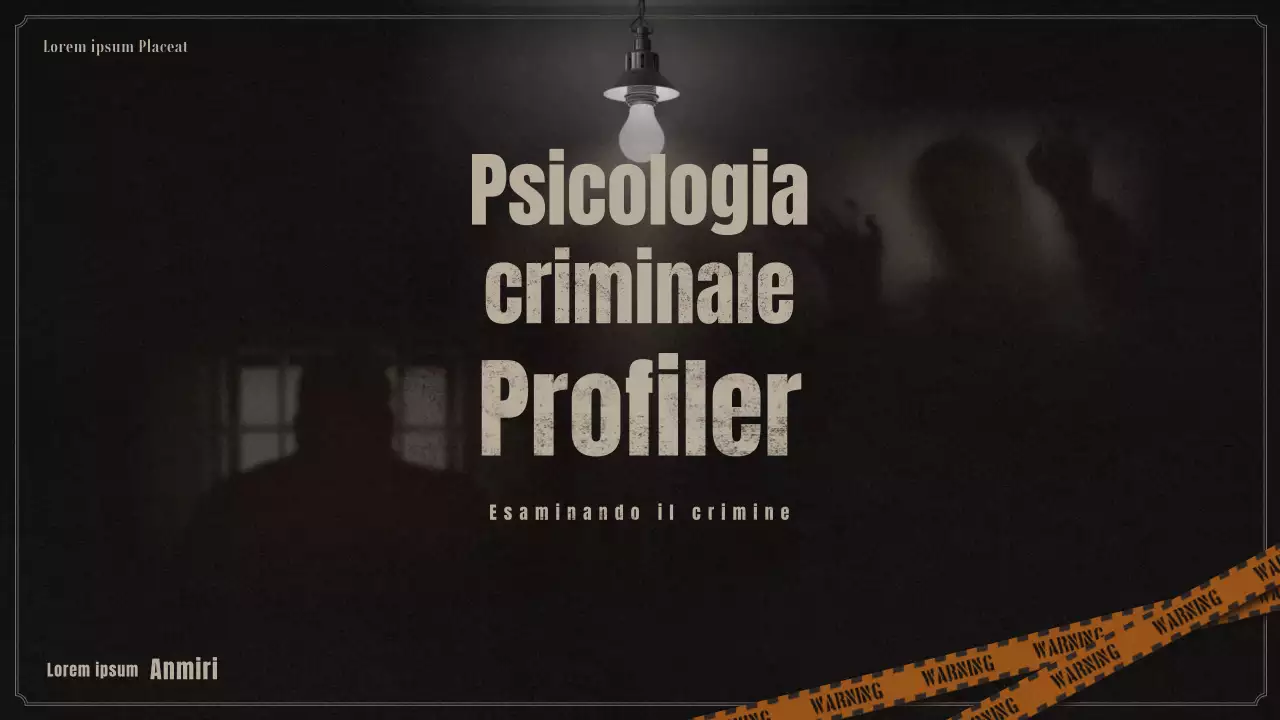 Presentazione del profilo psicologico criminale in nero e beige