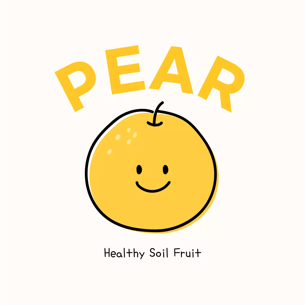 Stiker buah pir yang lucu