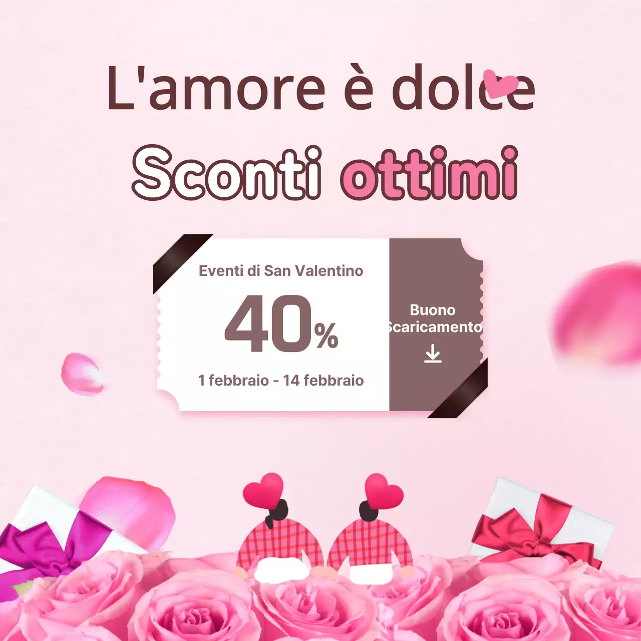 Eventi di San Valentino a tema rosa e romantico