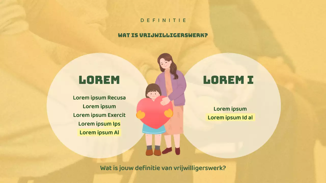 Groene en gele vrijwilligerstrainingsmaterialen voor middelbare scholieren