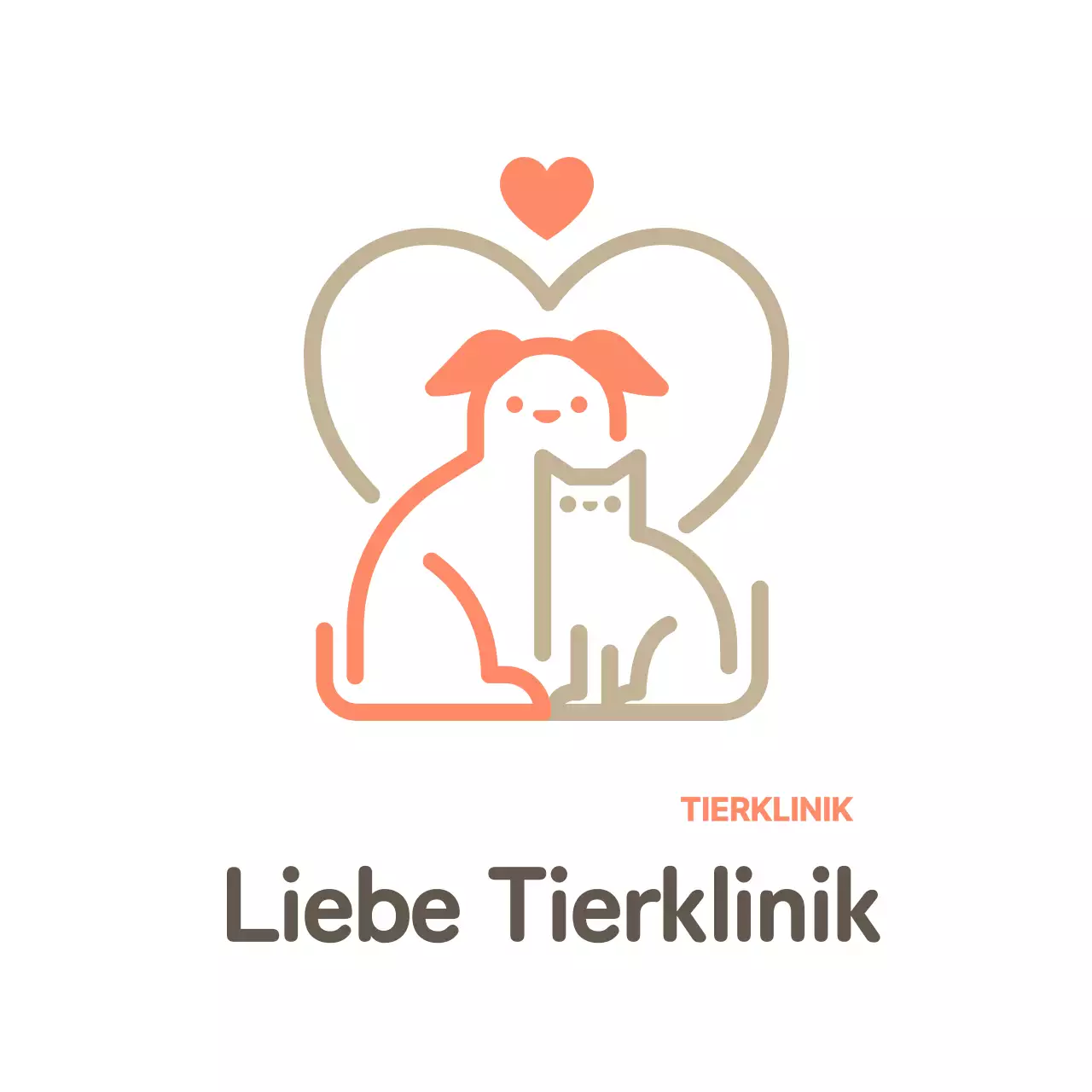 Weißes niedliches Tierlogo Tierarztpraxisschild