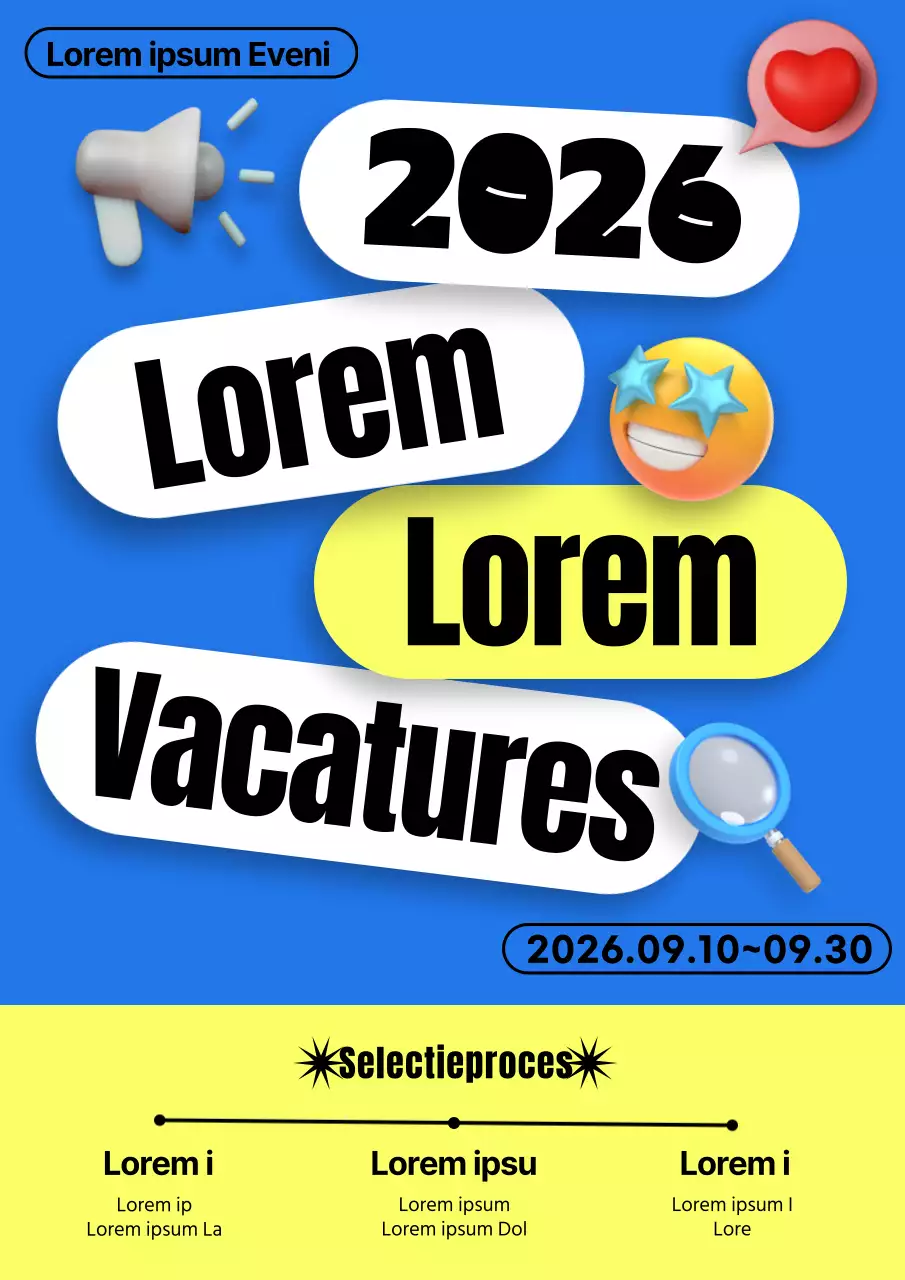 Promoot kitscherige zomerstage vacatures in blauw