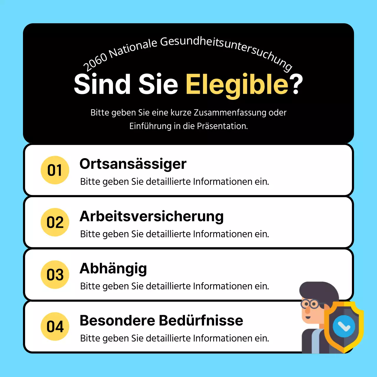 Einfaches hellblaues und schwarzes 3D-Symbol, um zu sehen, wer einen Gesundheitscheck benötigt