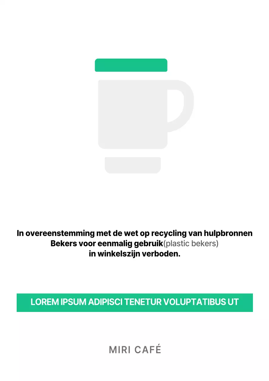 Groene café bewegwijzering Acryl stand voor cafés