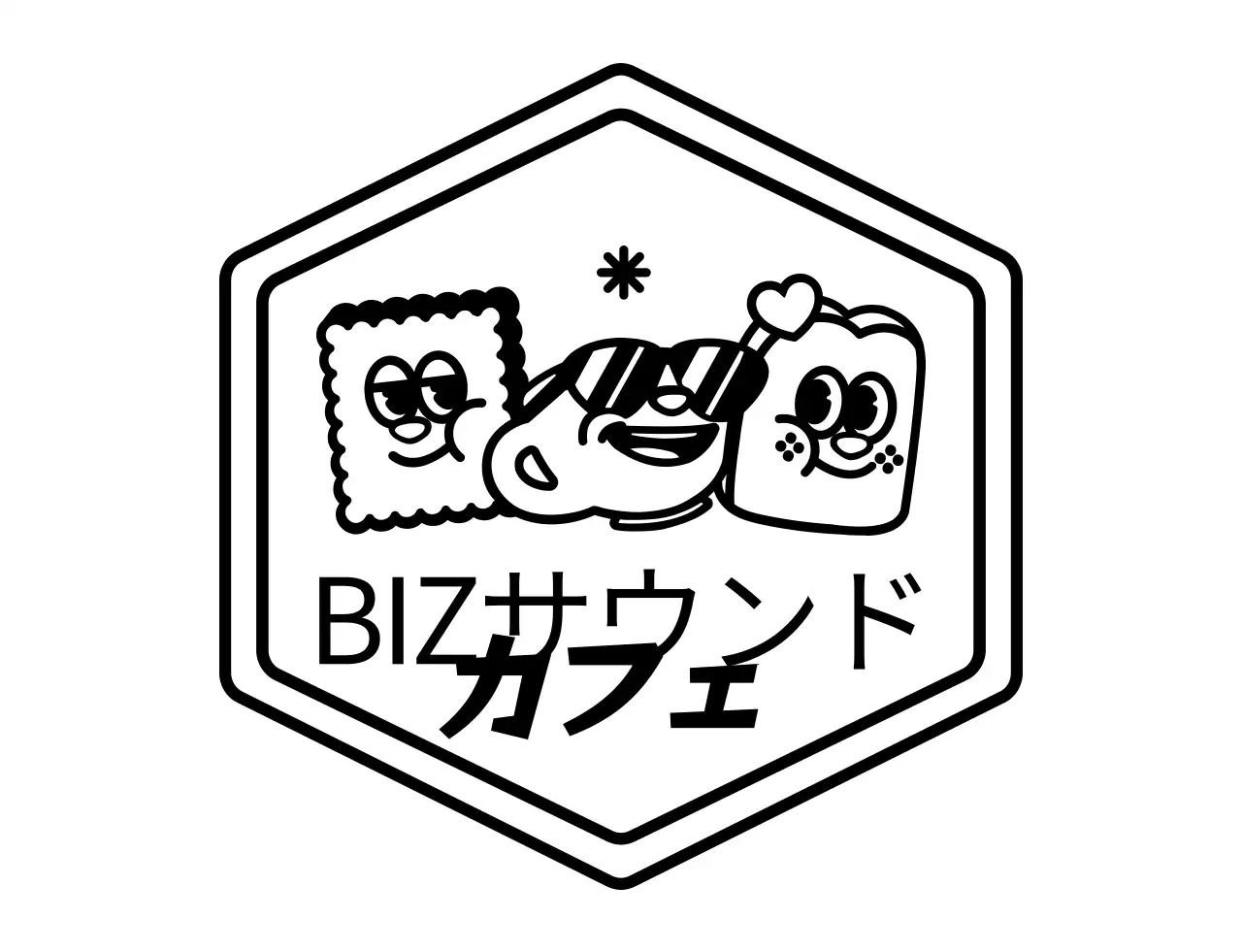 シンプルで可愛いイラストアンブレムロゴ風カフェのロゴマーク