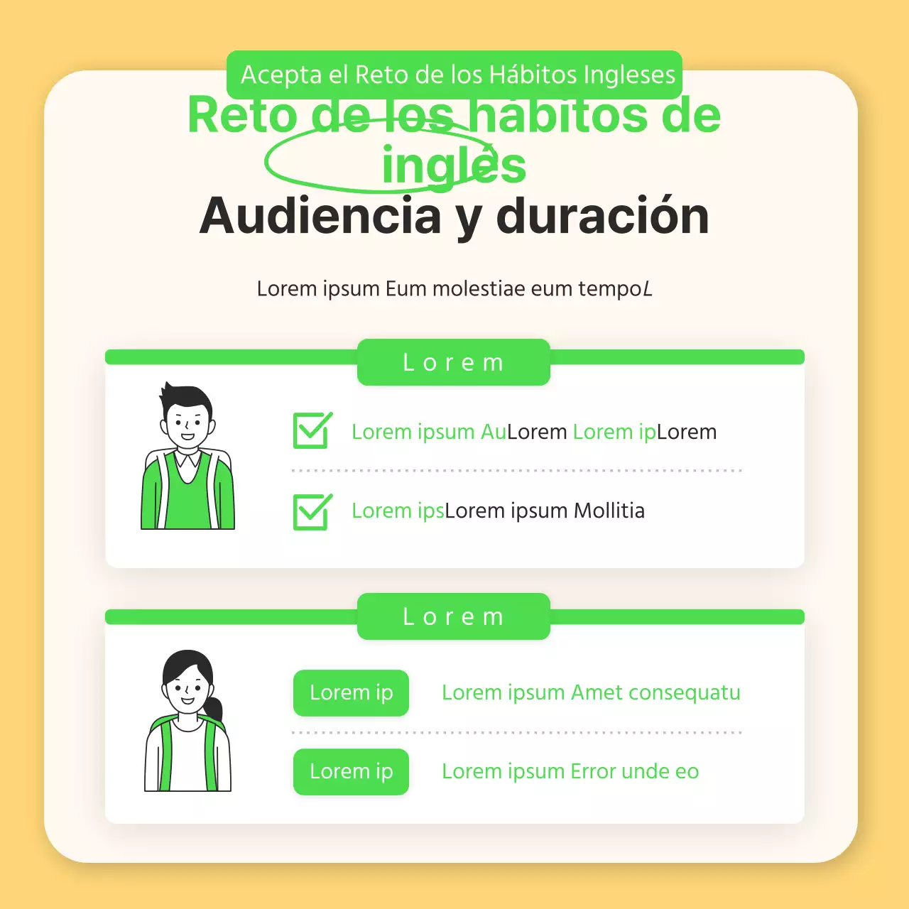 Reto de Hábitos Ingleses de Año Nuevo en chartreuse y amarillo