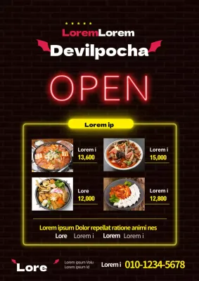 Schwarz fluoreszierende Bar-Menü-Tafel