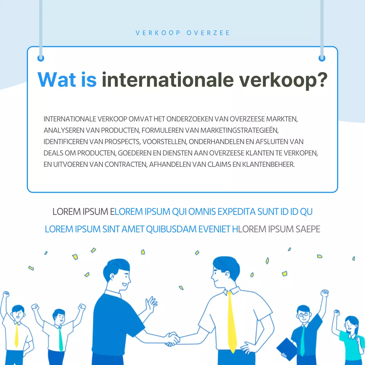 Ontdek onze blauwe en aaibare internationale verkoopfuncties Carrière Business Guide