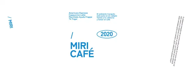 Promocione su cafetería con texto azul y limpio