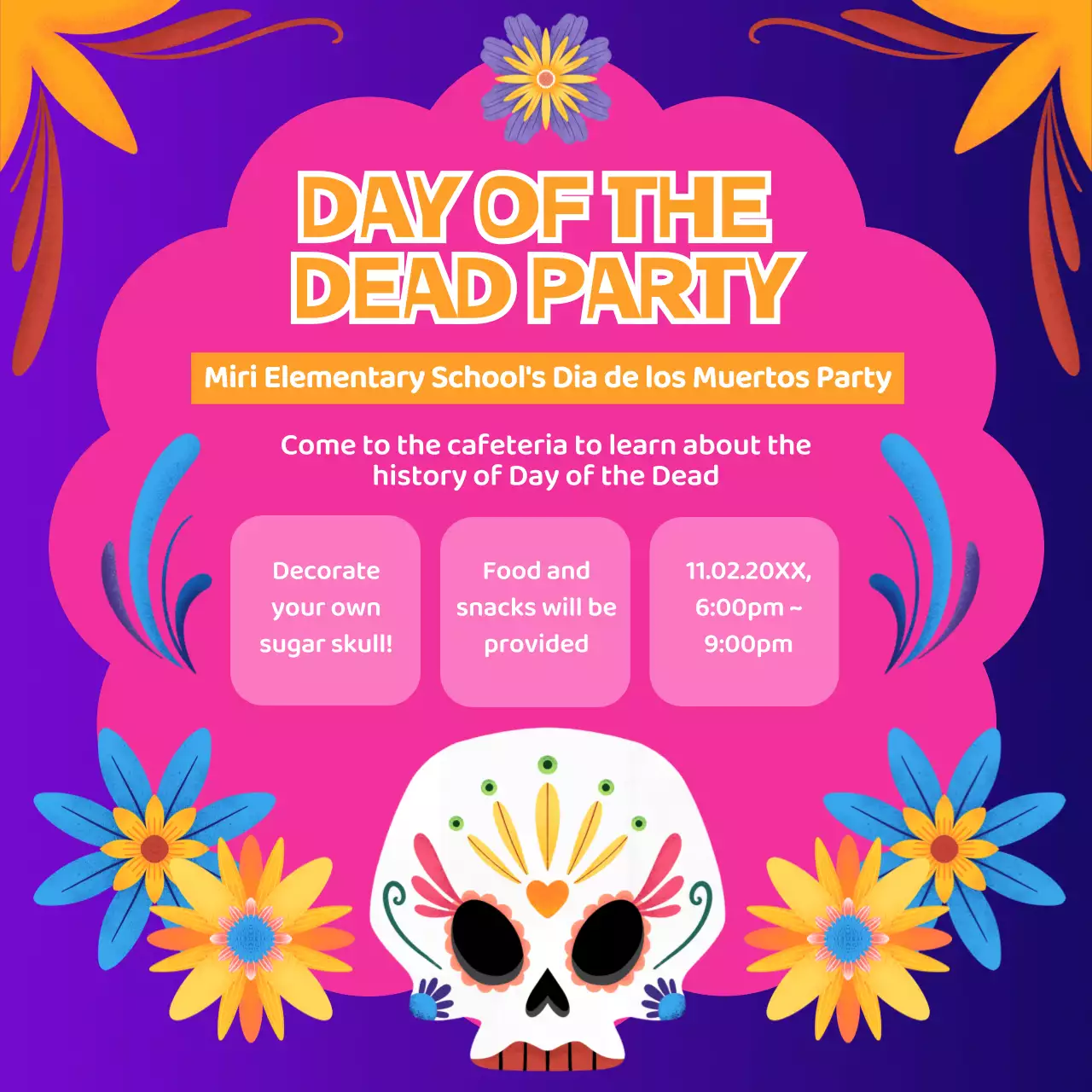 Purple Cultural Party Announcement Social Media Post