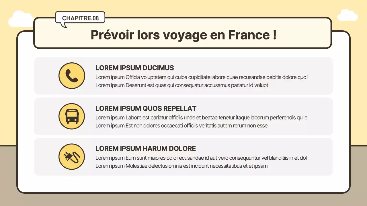 Concept de bagage mignon, itinéraire de voyage en jaune et beige