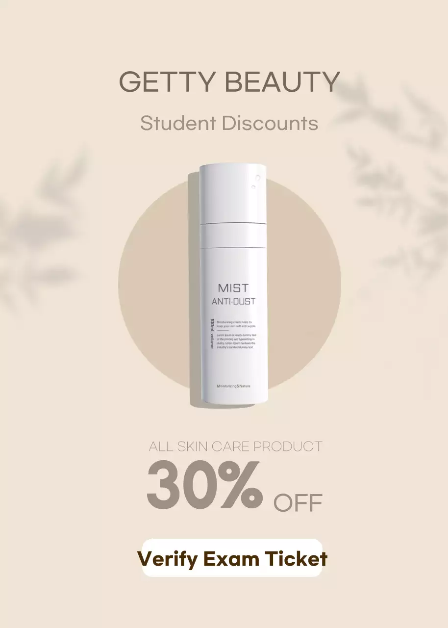 Poster Promosi Perawatan Kulit Minimal Beige