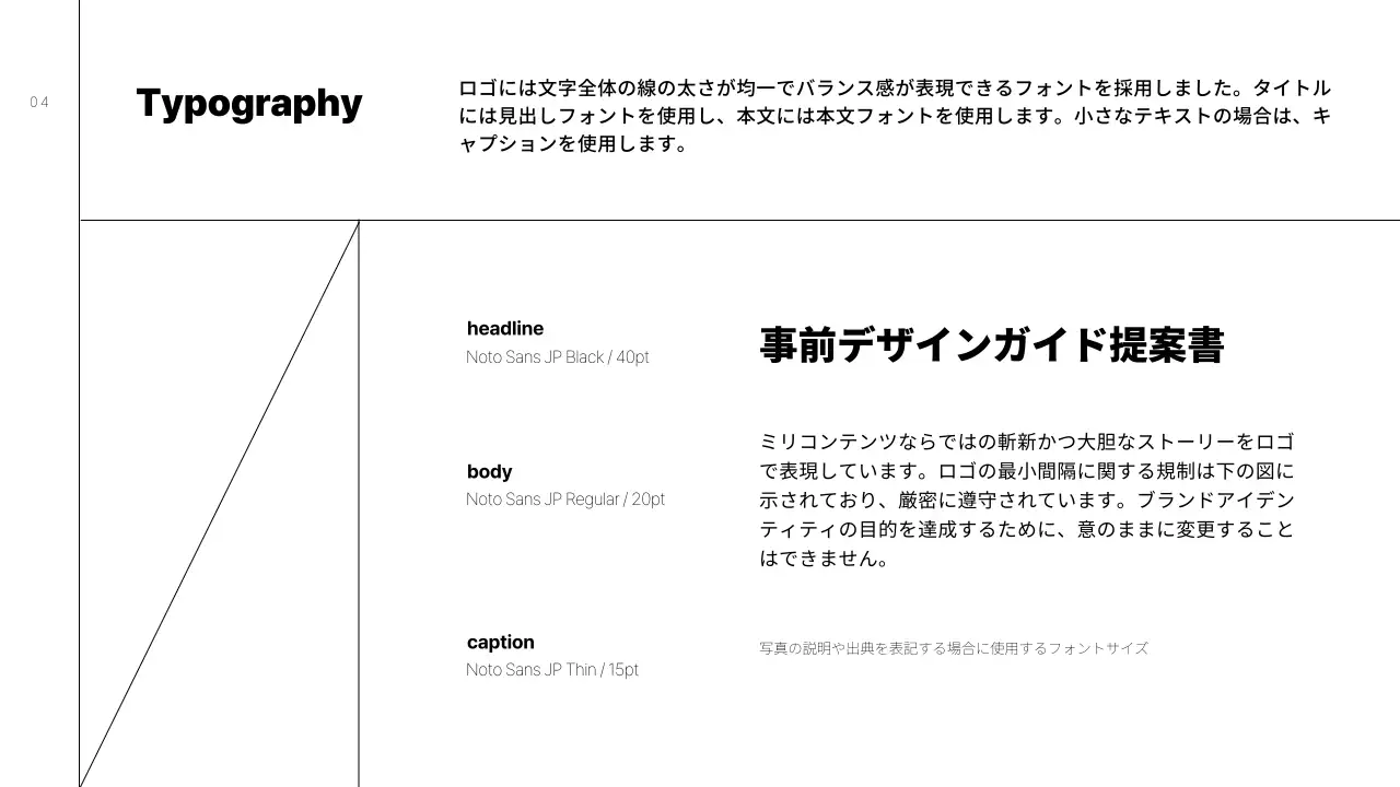黒 モダン ブランド ガイドライン プレゼンテーション