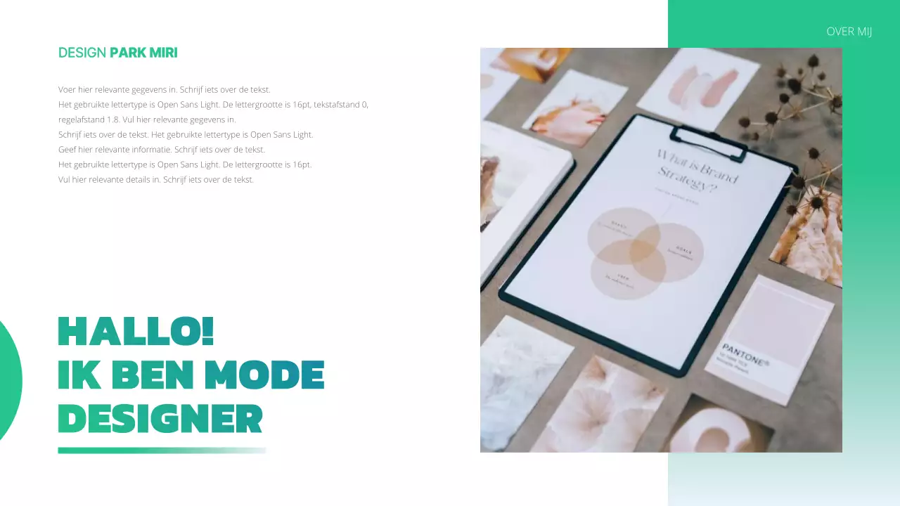 Een eenvoudig designportfolio in groen