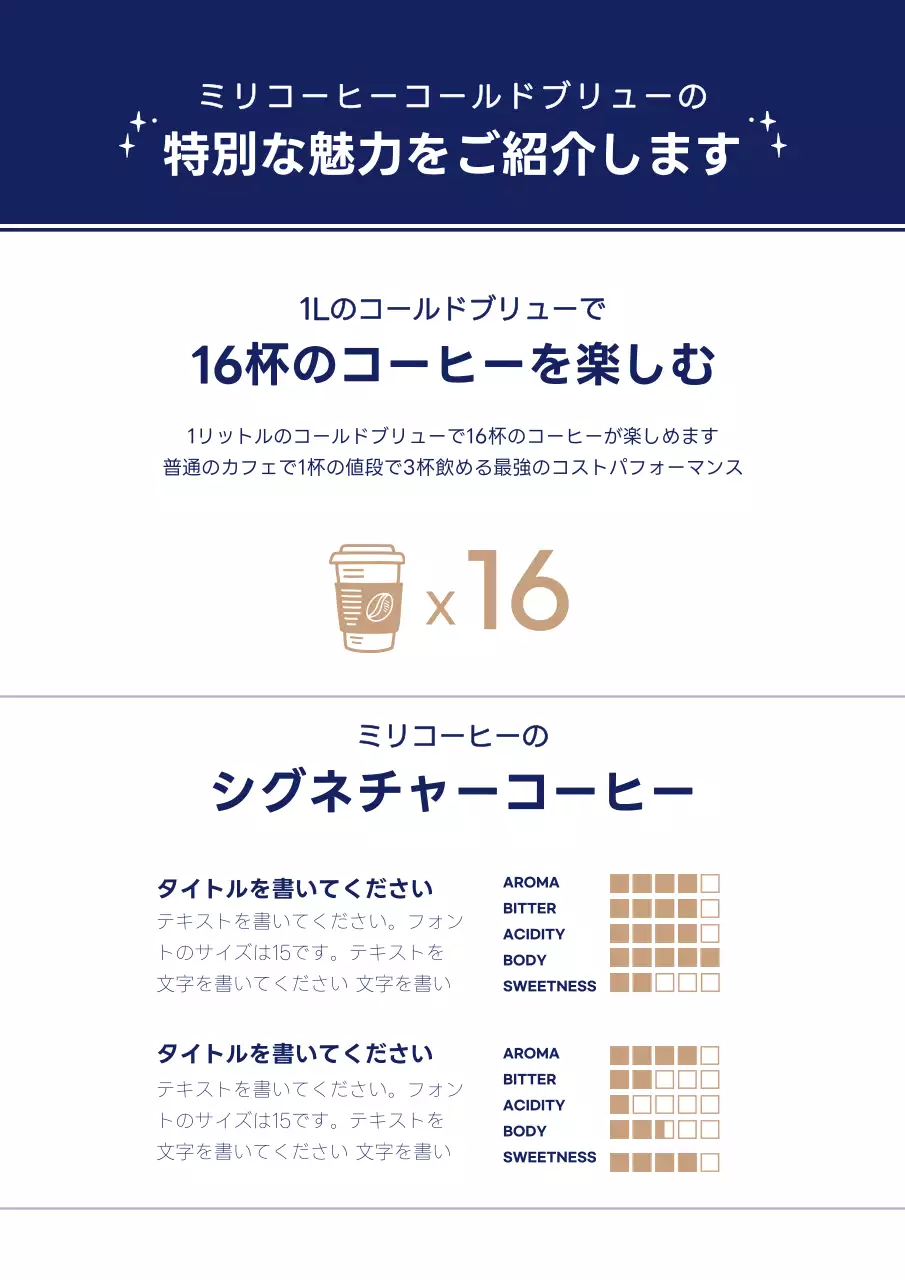 青 モダン コーヒー ポスター