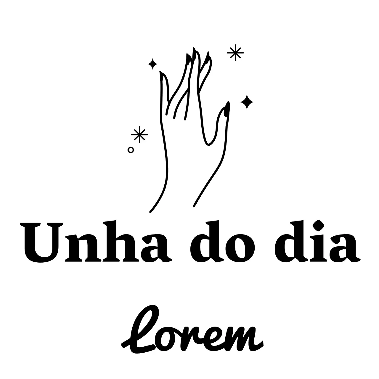 Salão de beleza com estilo de logótipo de ilustração de unhas simples