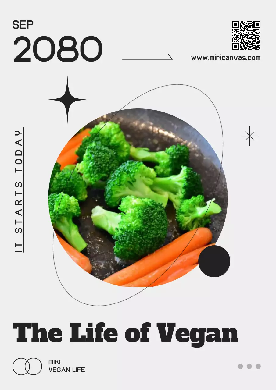 白 モダン ベジタリアン ポスター