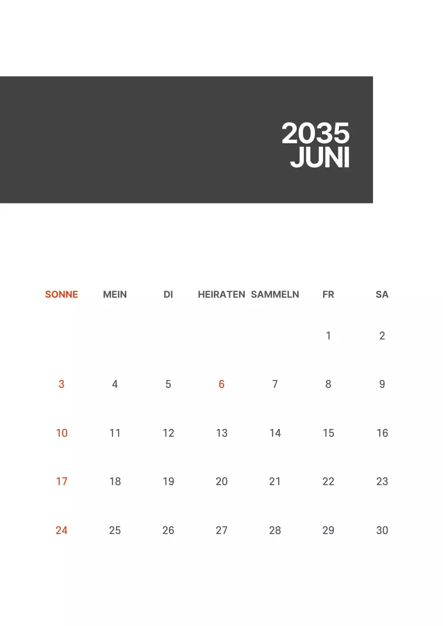 Einfacher schwarzer und weißer Kalender mit Linien