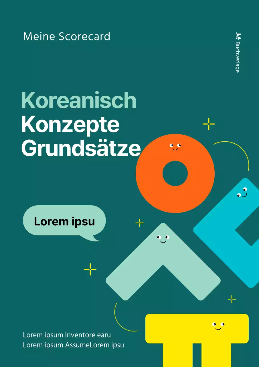 Ordentliches koreanisches Fragebuch mit grüner koreanischer Hervorhebung