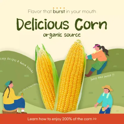 Green Rustic Corn Promotion Social Media Post