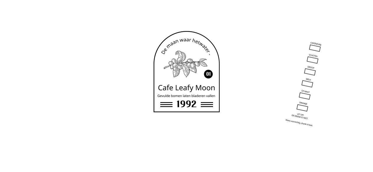 Promoot en informeer je café met een strak, zwart-wit embleemlogo