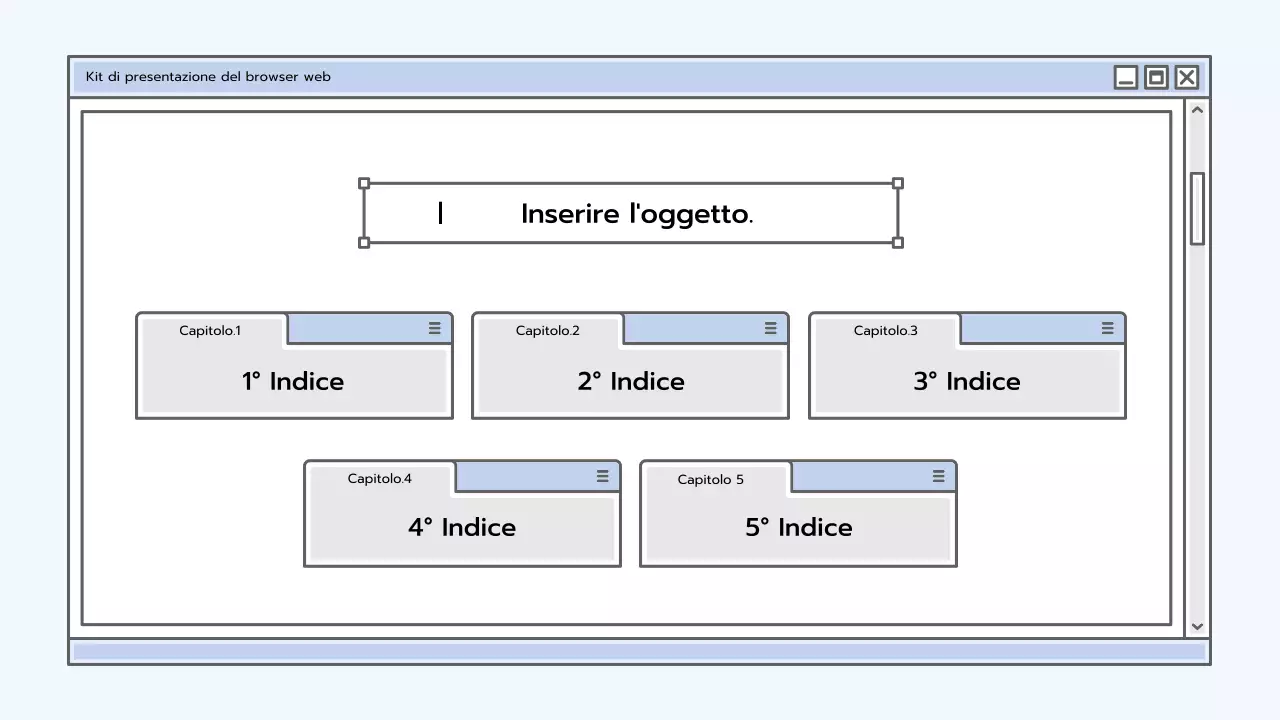 Kit di presentazione con concetto di browser blu chiaro