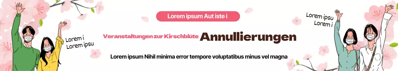 Absagen von Veranstaltungen zur Kirschblüte - übersichtlich in rosa dargestellt