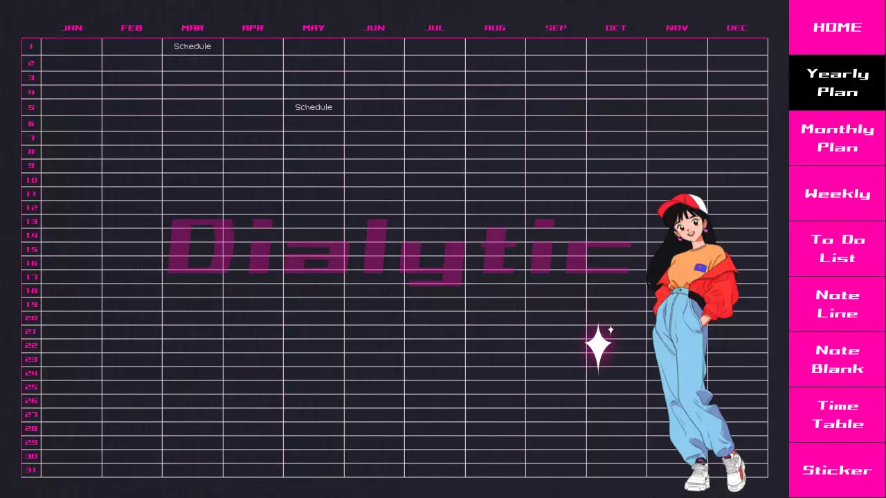 Pink Retro Planner Schedule Presentation