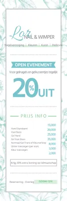 Prijzen voor een emotionele stijlnagel in wit en lichtblauw