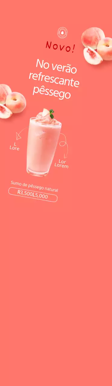 Estilo simples em rosa e branco para promover o menu de verão