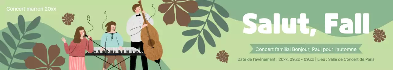 Promouvoir un concert automnal sur fond vert