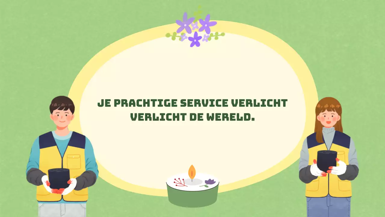 Groene en gele vrijwilligerstrainingsmaterialen voor middelbare scholieren