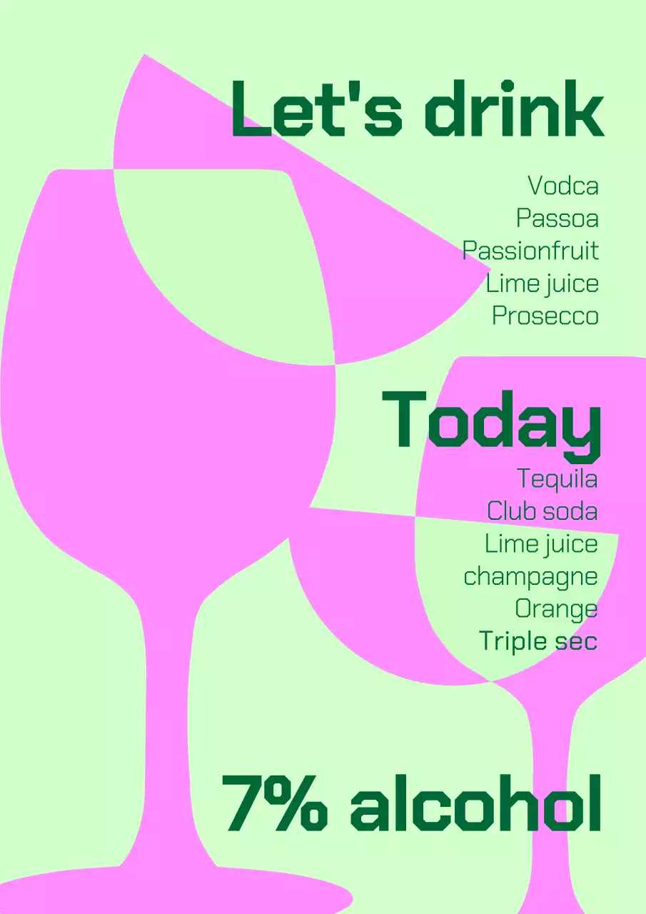 Pink Retro Drink Promotion Poster
