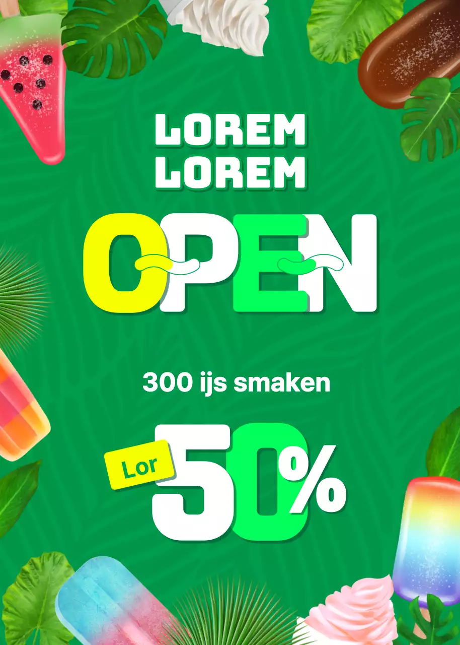 Een groen en kleurrijk tropisch ijsthema