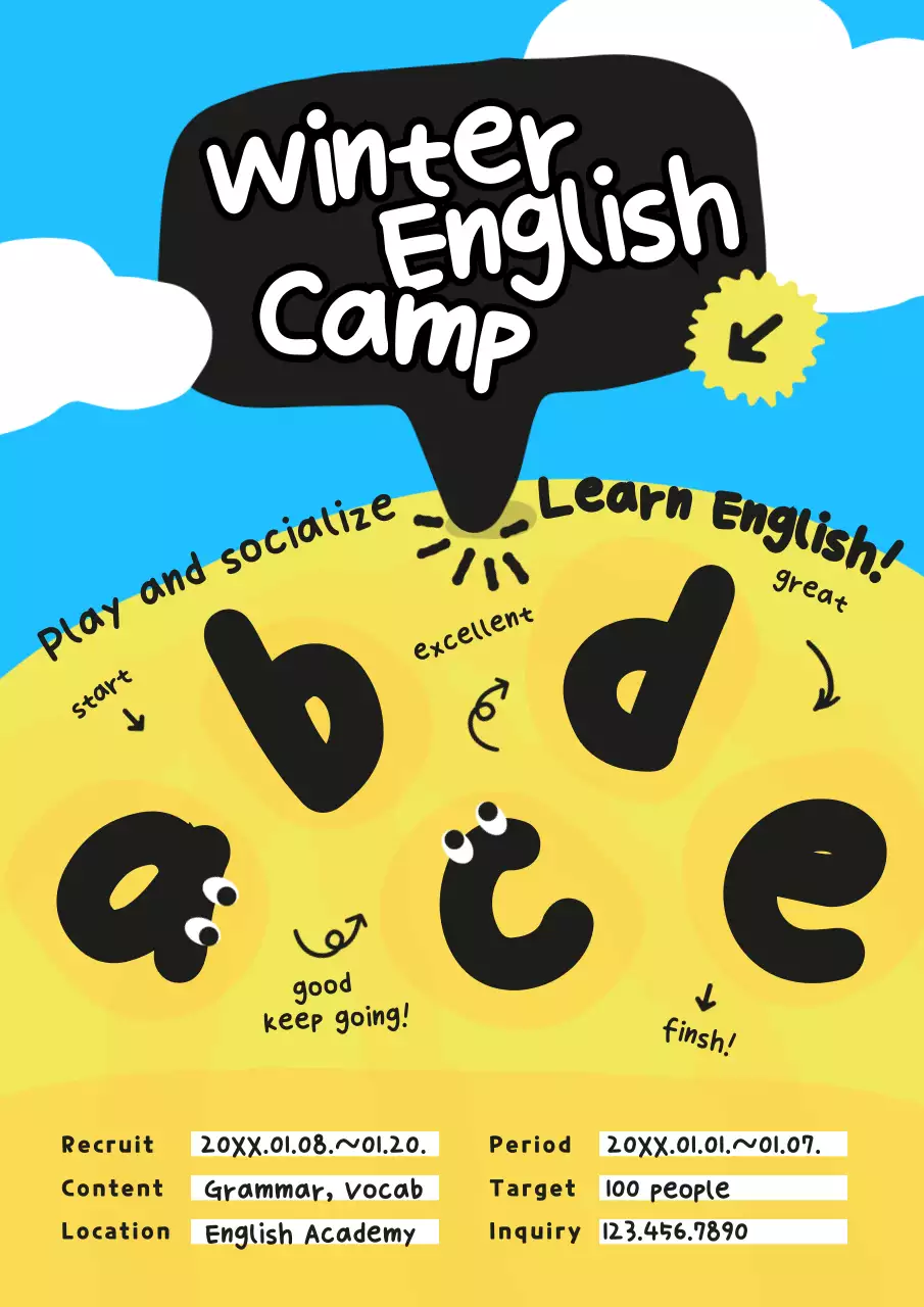 Yellow Playful Camp Promotion Poster