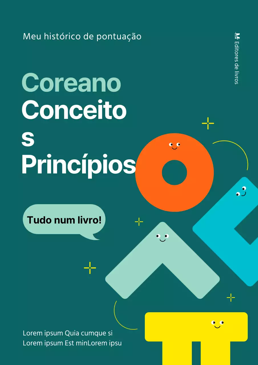Livro de perguntas coreano elegante com destaque coreano verde