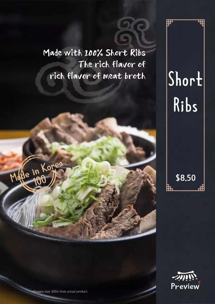 Poster dọc galbitang đầy đủ hình ảnh