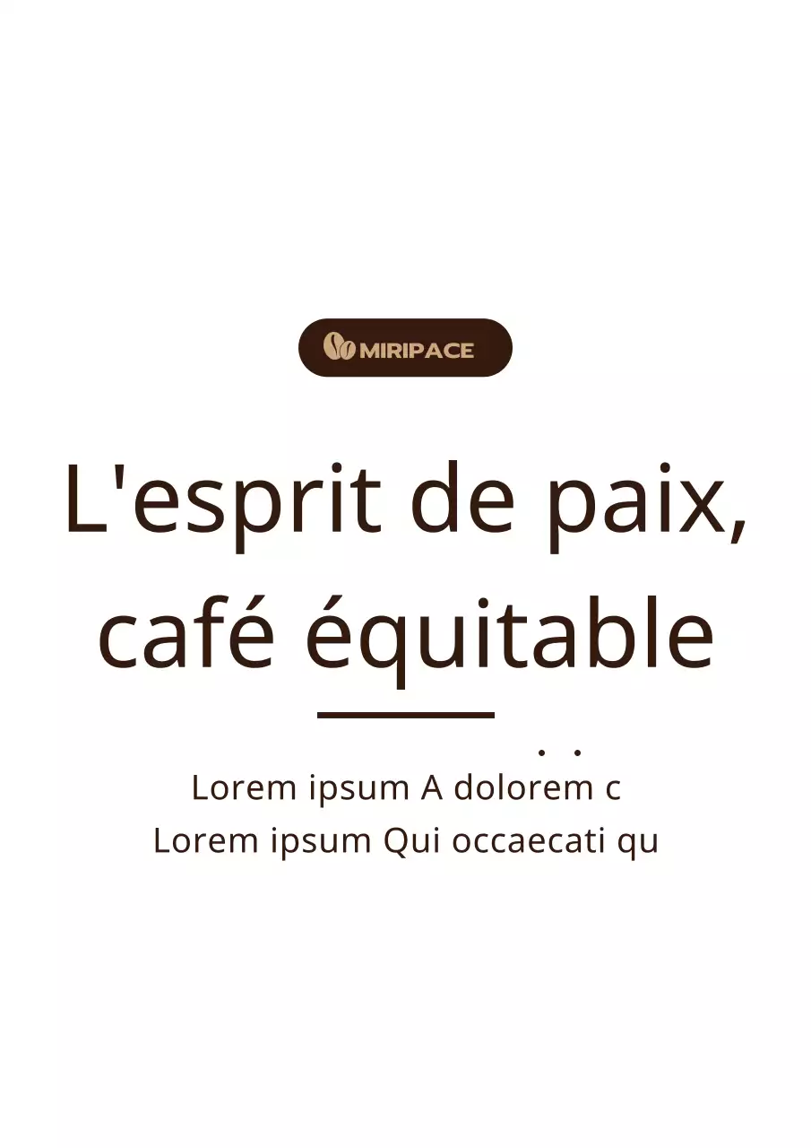 Marron, texte simple Information sur le café du commerce équitable en rayon