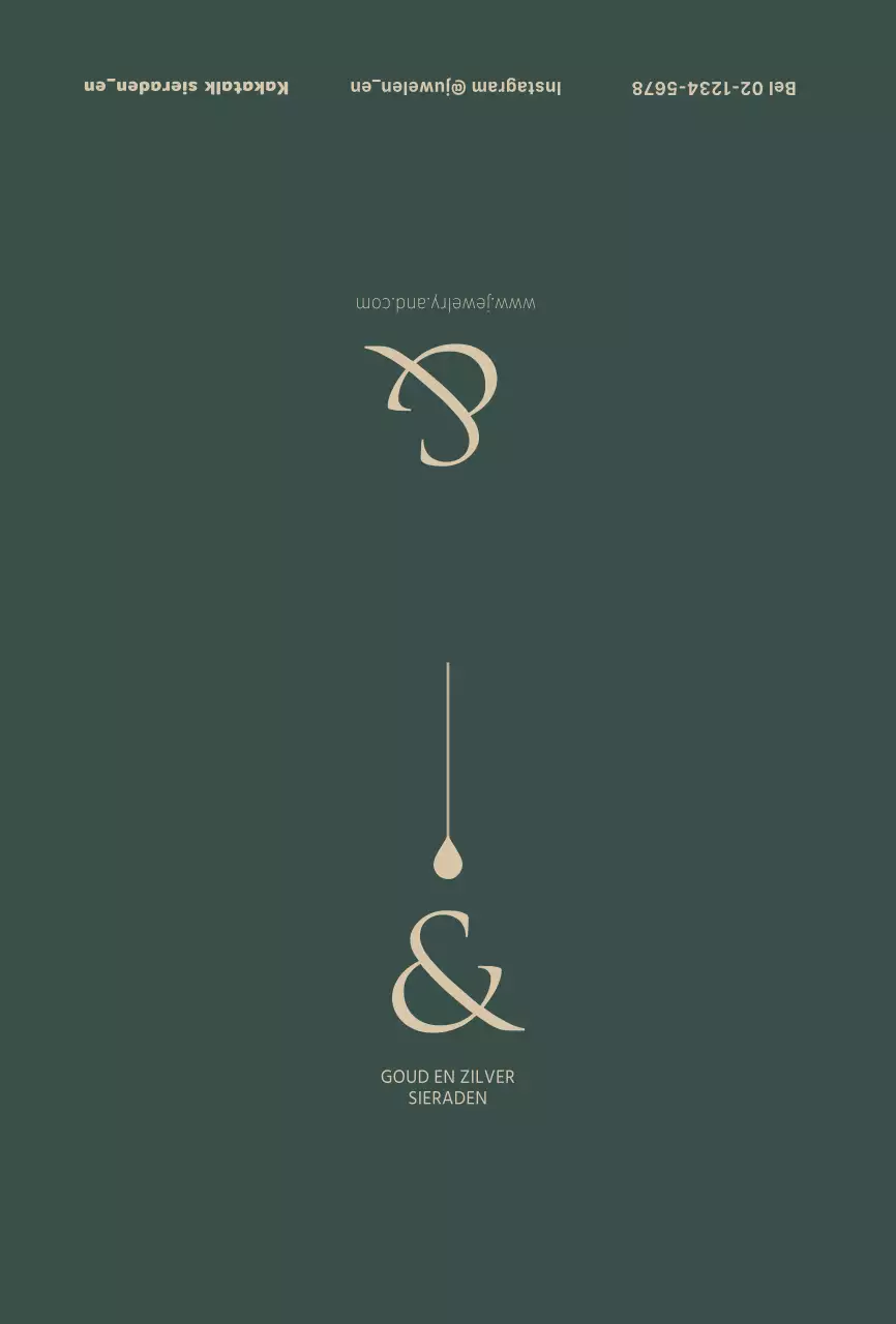 Diepgroene luxe accessoire ansichtkaart voor garantiekaart