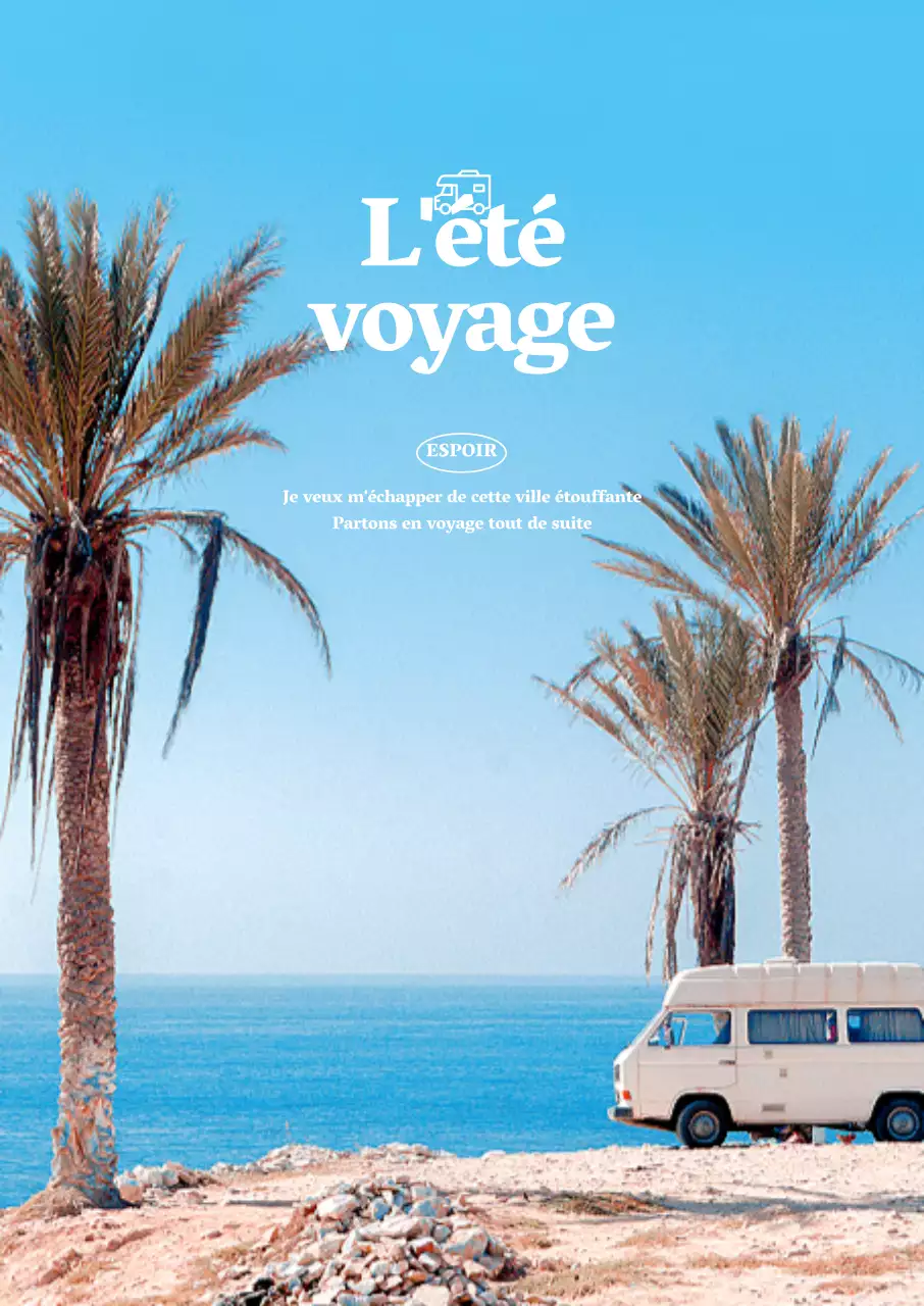 Pour les intérieurs d'été avec le bleu de la mer, le ciel et les palmiers