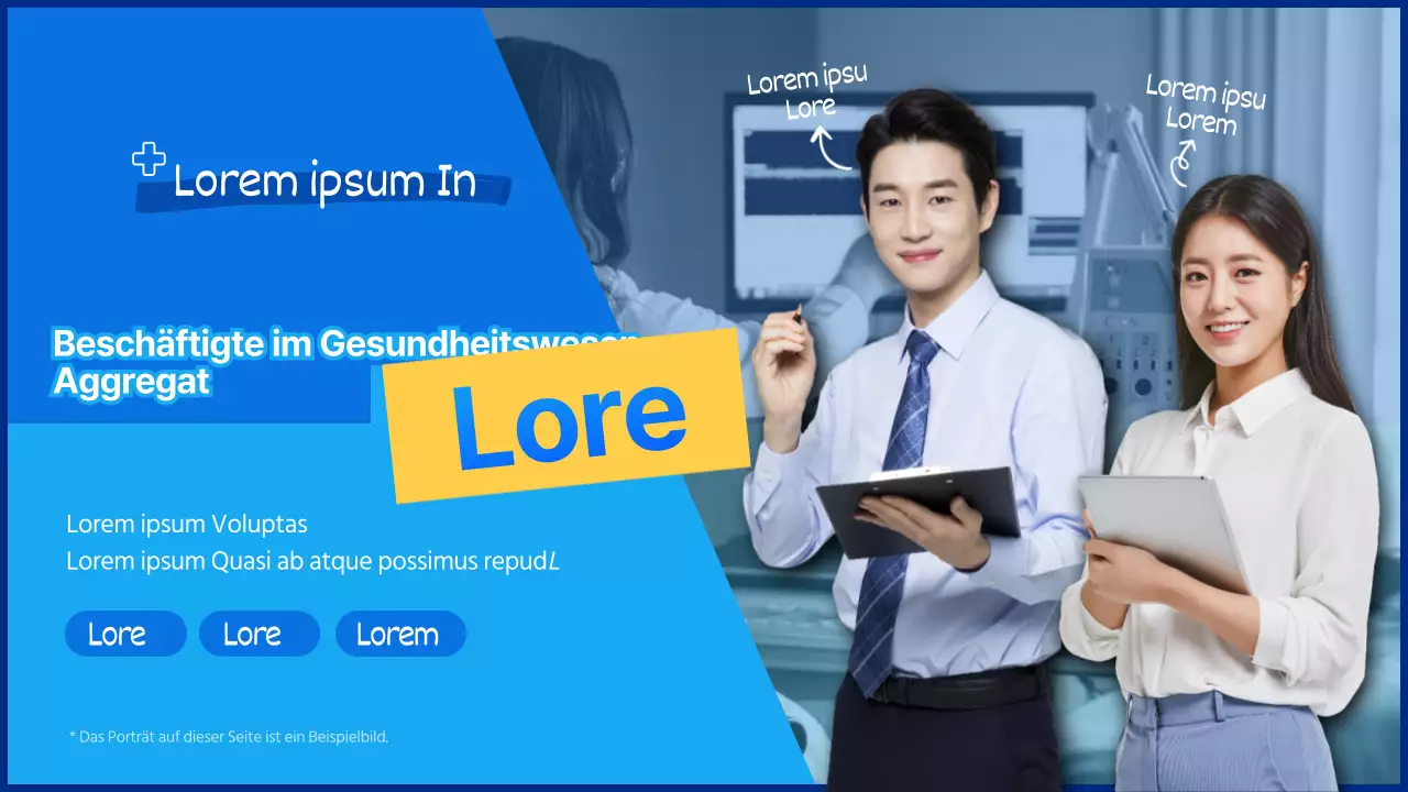 YouTube-Miniaturansicht eines Interviews mit medizinischem Personal mit einem blauen, sauberen Thema