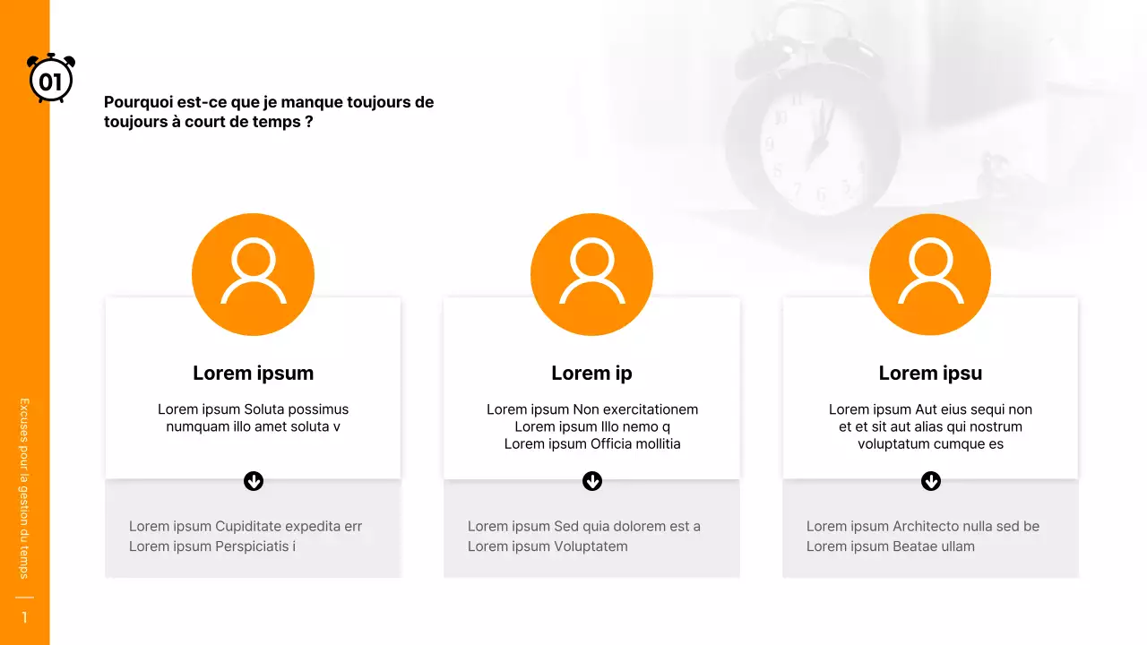 Thème de l'atelier sur la gestion du temps en orange