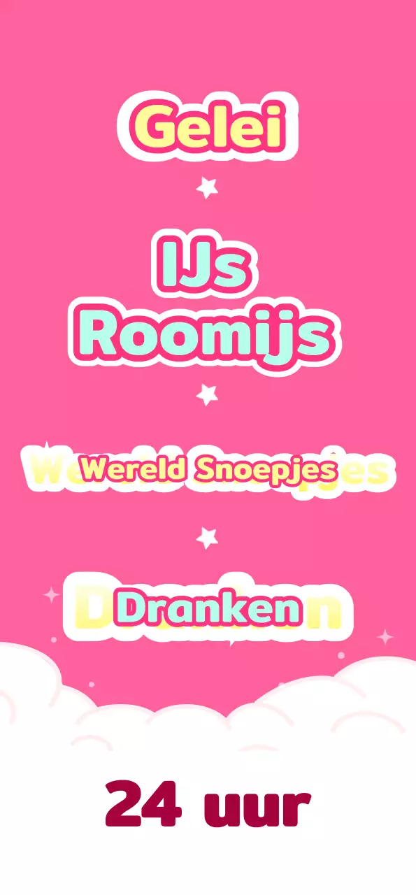 Een roze en lichtblauwe ijssalon