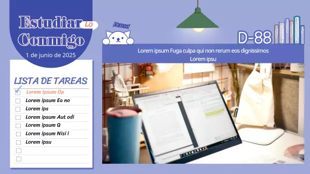 Estudia conmigo en pasteles morados