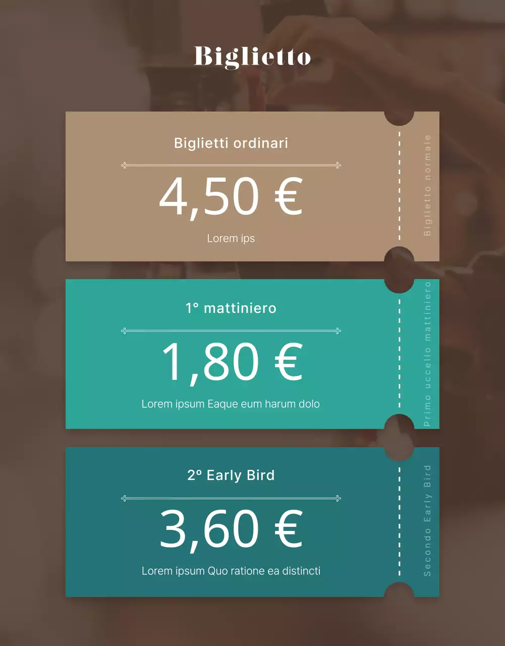 Una fiera di avviamento alimentare pulita di colore marrone e turchese